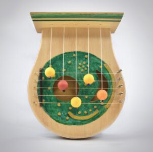 Türharfe handbemalt: Motiv "Himmelsscheibe von Nebra"