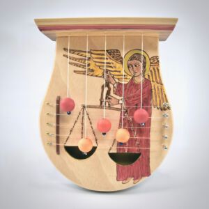 Türharfe handbemalt: Motiv "Michael mit der Seelenwaage"