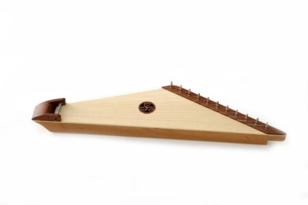 Große Kantele mit Schalllocheinlage "Triskel" aus Perlholz