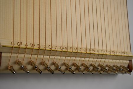 Blick auf die Basssaiten